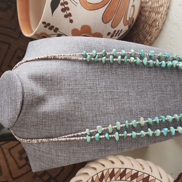 Gorgeous Native American Santo Domingo Double Strand Turquoise 31" Necklace 💚💙 - Picture 12 of 13